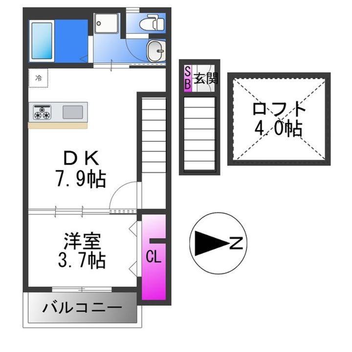 COSMO WAKAEMINAMIの間取り