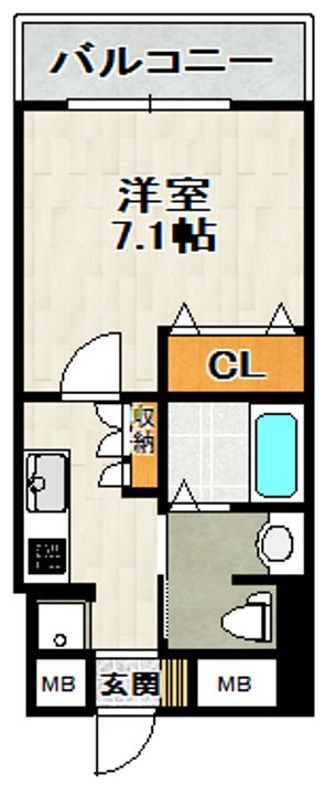ロイヤルメゾン宝塚④号室(804)の間取り