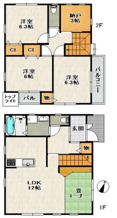 兵庫県宝塚市南口2丁目(一戸建)の賃貸物件1の間取り