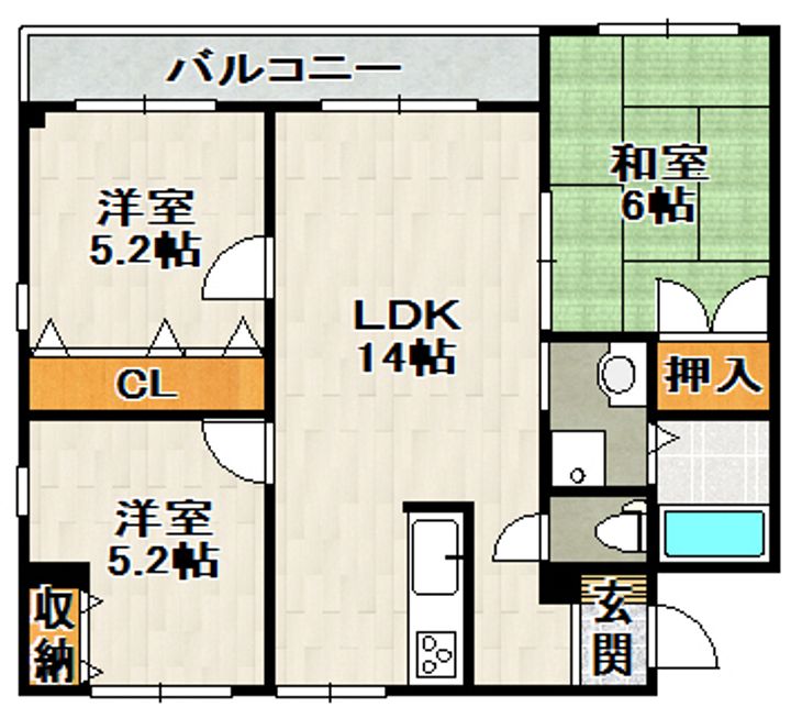 御園第六マンションの間取り