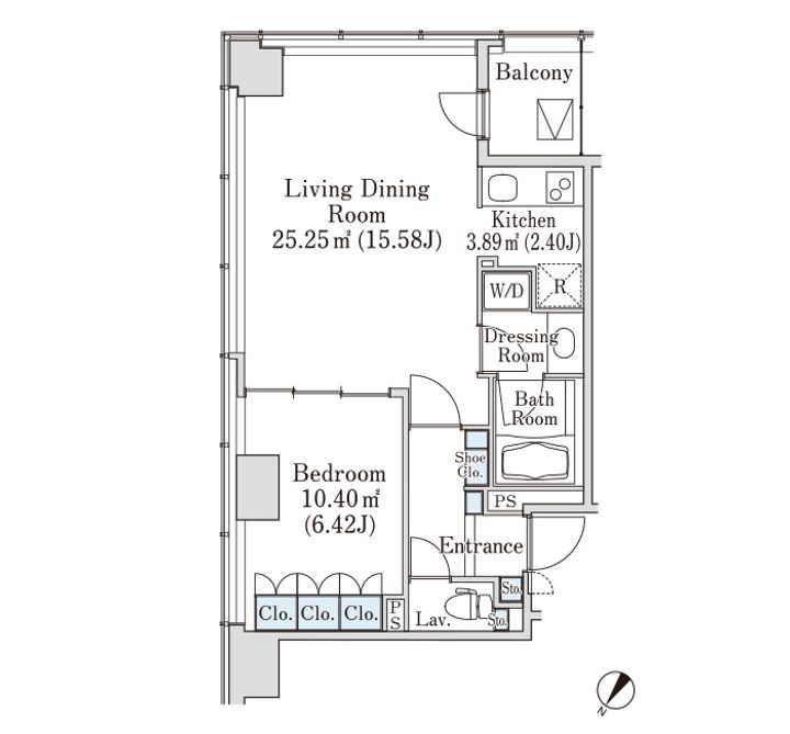 プラティーヌ新宿新都心1404の間取り