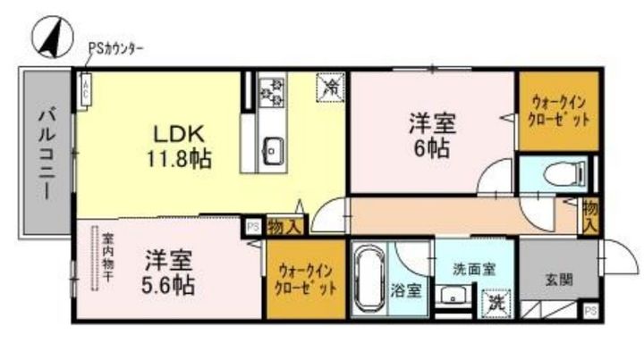 兵庫県神戸市東灘区本山北町1丁目(アパート)の賃貸物件の間取り