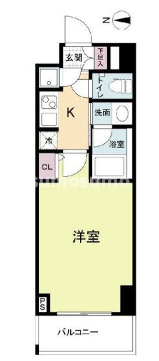 QCフラット北堀江の間取り