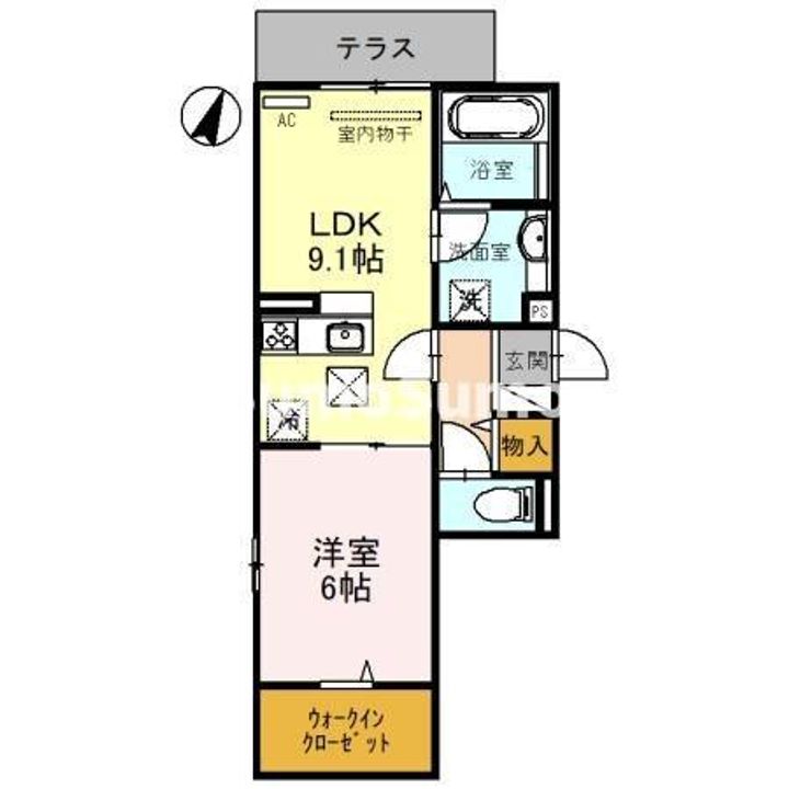 兵庫県神戸市東灘区御影中町1丁目(アパート)の賃貸物件の間取り
