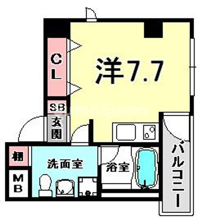 兵庫県神戸市中央区日暮通4丁目(マンション)の賃貸物件の間取り