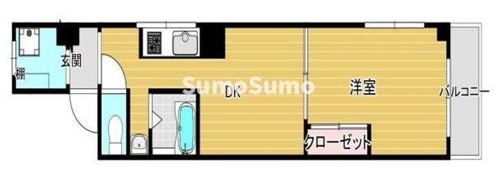 兵庫県神戸市中央区下山手通8丁目(マンション)の賃貸物件の間取り