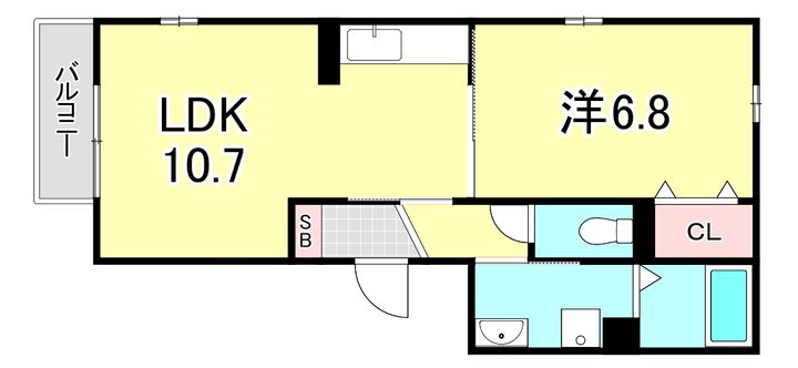 兵庫県西宮市高松町(マンション)の賃貸物件の間取り