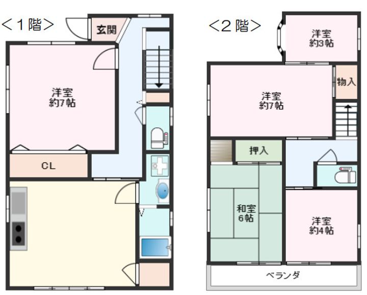 兵庫県神戸市垂水区福田4丁目(一戸建)の賃貸物件の間取り