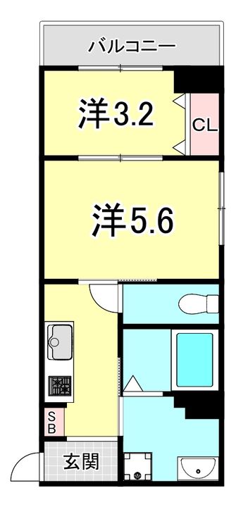 兵庫県西宮市津門稲荷町(アパート)の賃貸物件の間取り