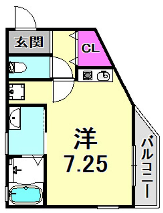 兵庫県神戸市中央区楠町8丁目(アパート)の賃貸物件の間取り
