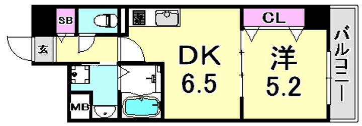 兵庫県神戸市中央区磯辺通2丁目(マンション)の賃貸物件の間取り
