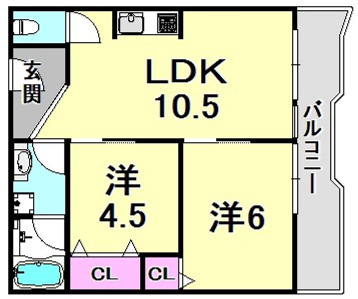 兵庫県西宮市相生町(アパート)の賃貸物件の間取り