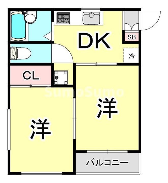 兵庫県西宮市仁川百合野町(アパート)の賃貸物件の間取り