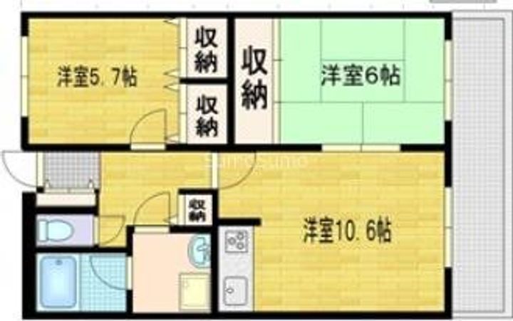 ライオンズシティ難波南の間取り