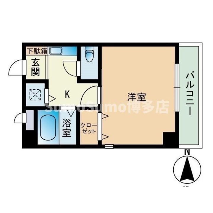 福岡県福岡市早良区荒江2丁目(マンション)の賃貸物件の間取り
