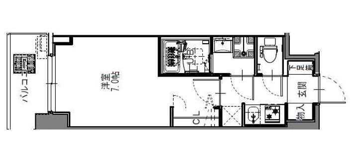 S-RESIDENCE難波大国町Deuxの間取り