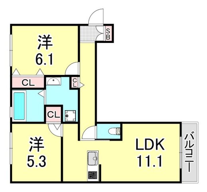 兵庫県神戸市垂水区霞ケ丘5丁目(アパート)の賃貸物件の間取り