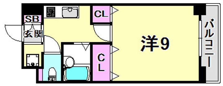 兵庫県西宮市甲子園口2丁目(マンション)の賃貸物件の間取り