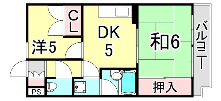 兵庫県西宮市大森町(マンション)の賃貸物件の間取り