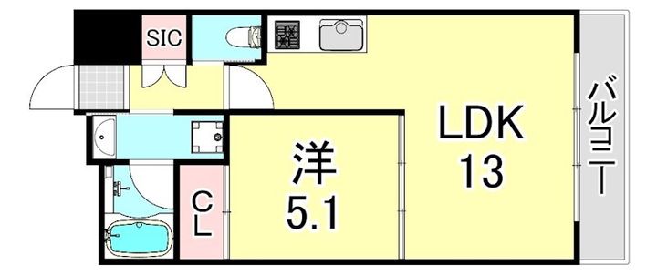 兵庫県西宮市今津水波町(マンション)の賃貸物件の間取り