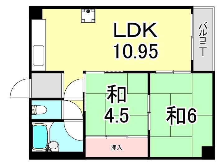 兵庫県西宮市神園町(アパート)の賃貸物件の間取り