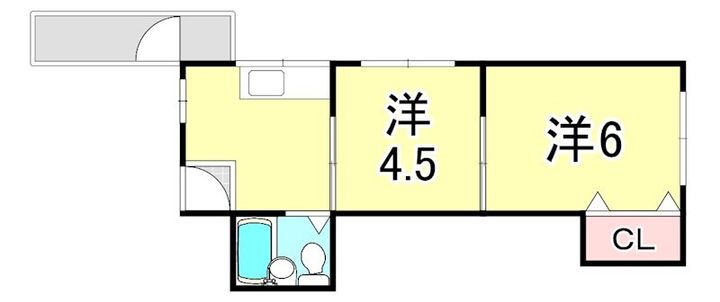 兵庫県神戸市東灘区御影山手5丁目(マンション)の賃貸物件の間取り