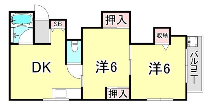 兵庫県西宮市高松町(アパート)の賃貸物件の間取り