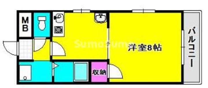 兵庫県神戸市須磨区若宮町3丁目(マンション)の賃貸物件の間取り