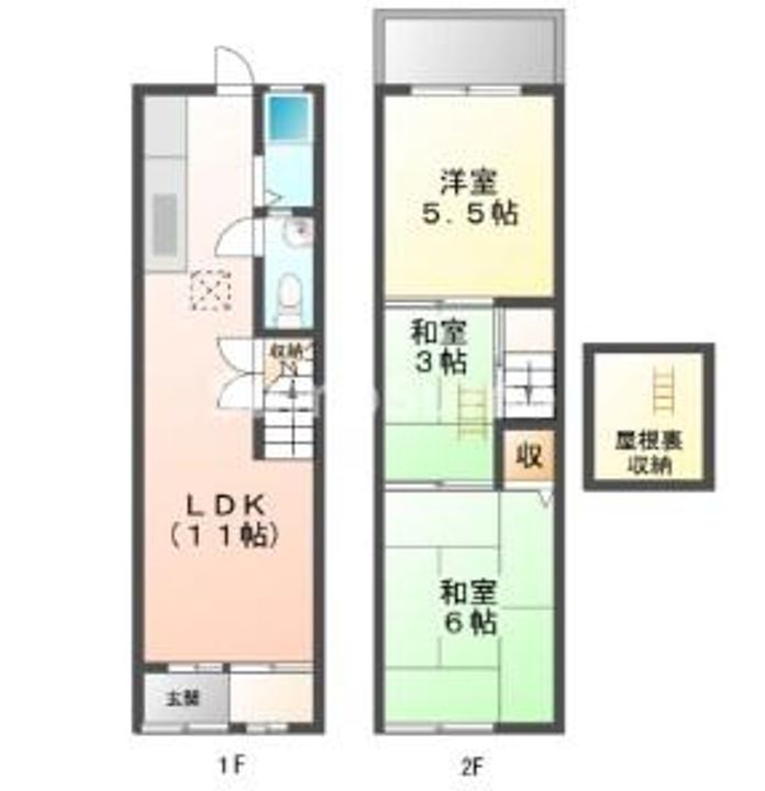 兵庫県神戸市長田区上池田6丁目(一戸建)の賃貸物件の間取り
