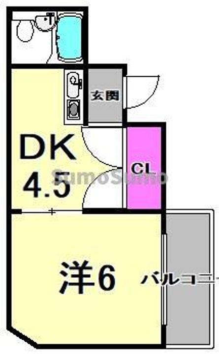 兵庫県尼崎市立花町3丁目(アパート)の賃貸物件の間取り