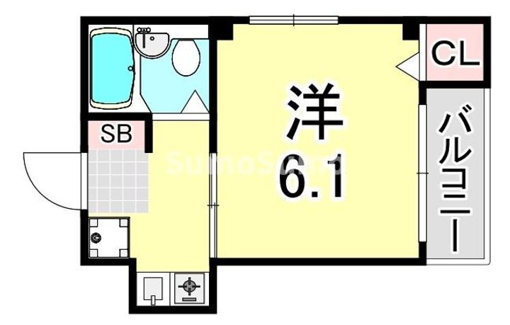 兵庫県神戸市長田区長楽町4丁目(マンション)の賃貸物件の間取り
