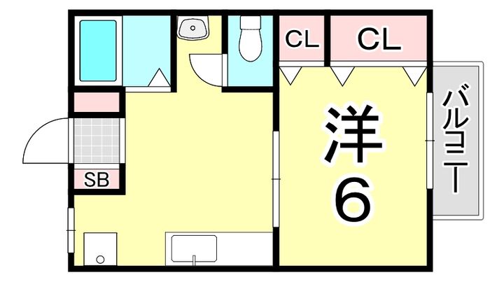 兵庫県神戸市須磨区桜木町1丁目(アパート)の賃貸物件の間取り