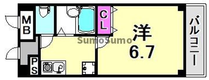 兵庫県尼崎市塚口町1丁目(マンション)の賃貸物件の間取り