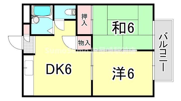 兵庫県尼崎市武庫之荘9丁目(マンション)の賃貸物件の間取り