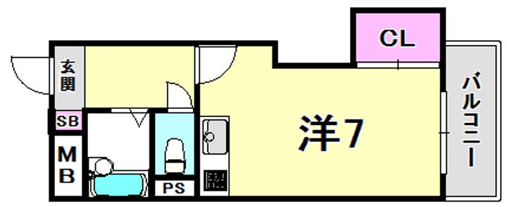 兵庫県西宮市門戸荘(マンション)の賃貸物件の間取り