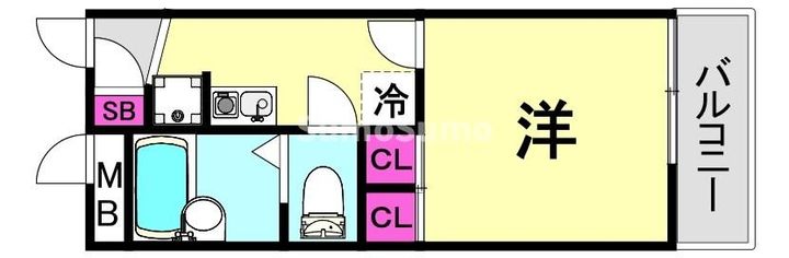 兵庫県尼崎市下坂部1丁目(アパート)の賃貸物件の間取り