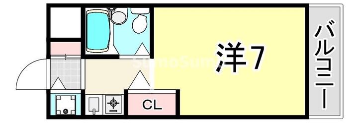 兵庫県尼崎市塚口町6丁目(マンション)の賃貸物件の間取り