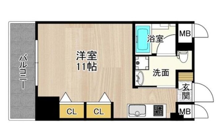 大阪府大阪市中央区高津3丁目の賃貸マンションの間取り