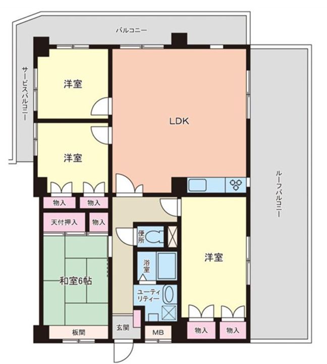 兵庫県神戸市灘区五毛通1丁目(マンション)の賃貸物件の間取り