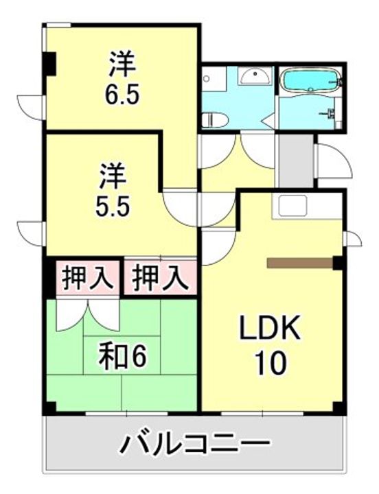 兵庫県西宮市六軒町(マンション)の賃貸物件の間取り