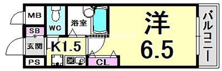 兵庫県神戸市中央区磯辺通4丁目(マンション)の賃貸物件の間取り