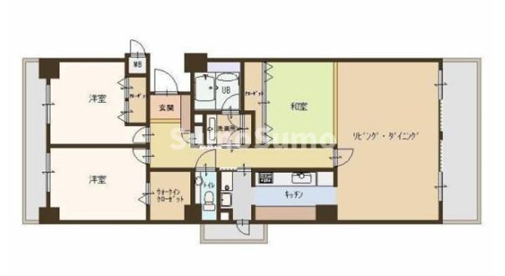兵庫県西宮市大谷町(マンション)の賃貸物件の間取り