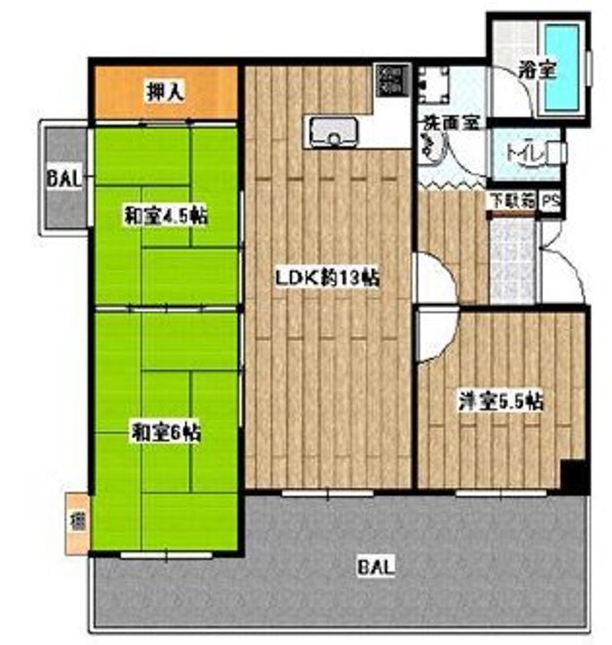 兵庫県神戸市灘区篠原台(マンション)の賃貸物件の間取り