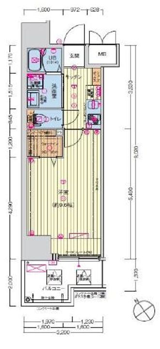 兵庫県神戸市兵庫区湊町1丁目(マンション)の賃貸物件の間取り