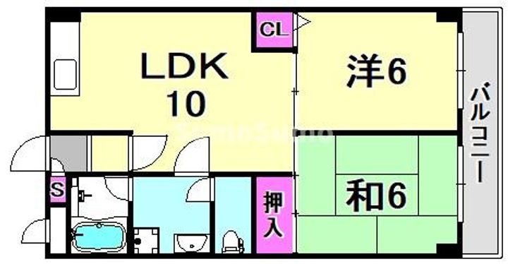 兵庫県尼崎市南武庫之荘3丁目(マンション)の賃貸物件の間取り