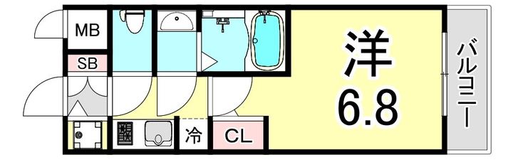 兵庫県神戸市中央区琴ノ緒町4丁目(マンション)の賃貸物件の間取り