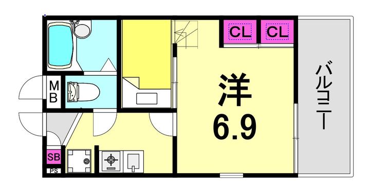 兵庫県西宮市大屋町(アパート)の賃貸物件の間取り