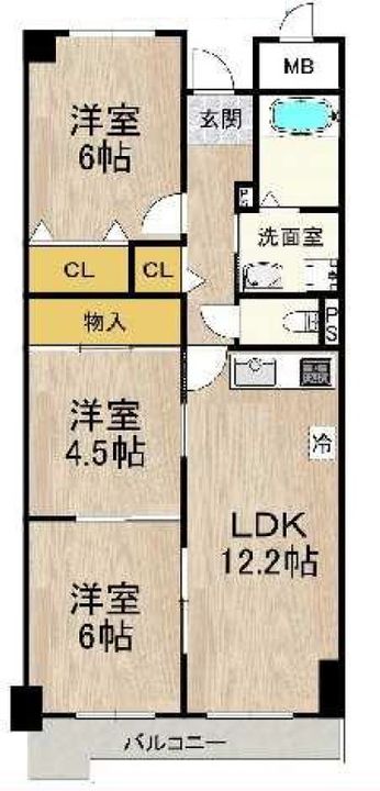 兵庫県神戸市灘区新在家南町3丁目の賃貸マンションの間取り