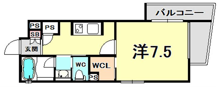 兵庫県神戸市中央区元町通6丁目(マンション)の賃貸物件の間取り