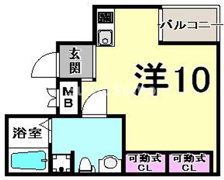 兵庫県神戸市兵庫区入江通3丁目(マンション)の賃貸物件の間取り